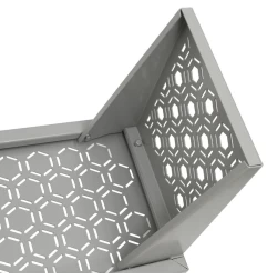 Foldable and detachable bench in cold-rolled steel - leg extended detail