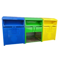 Housse métallique de protection pour conteneurs à déchets - ensemble tri sélectif