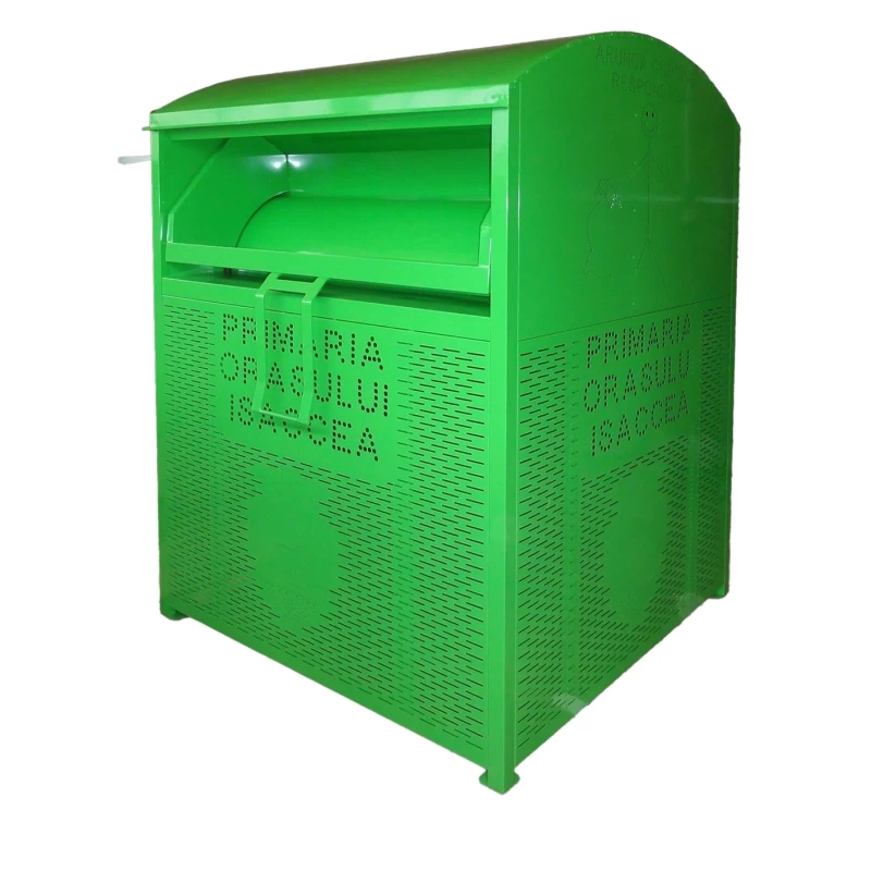 Schutzhaube aus Metall für Abfallcontainer