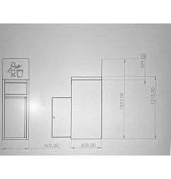 Kosz na odpady do sprzątania z uchwytem na tace do restauracji/fast foodu/jadalni – wymiary