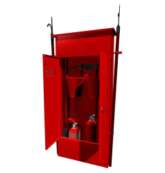 Fire safety stand for storing fire protection accessories - version 1 - fully equipped