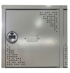 Locker with 30 compartments (5 × 6) – detail of the combination lock