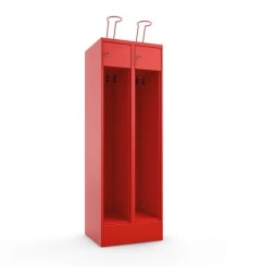 Metallschrank für Feuerwehrleute mit leerem Helmhalter