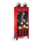 Vestiaire métallique pour pompiers, sans portes, avec support de casque Vestiaire métallique pour pompiers, sans portes, avec support de casque