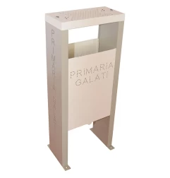White ecological recycling bin left side